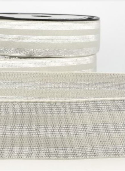 grijs zilver gestreept - deluxe - taille elastiek 40 mm