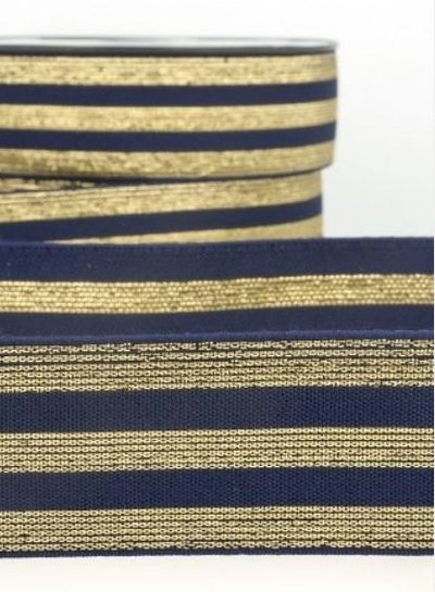 M. marineblauw goud gestreept - deluxe - taille elastiek 40 mm
