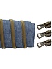 coil zipper denim - matt anti-brass 100cm including 3 sliders