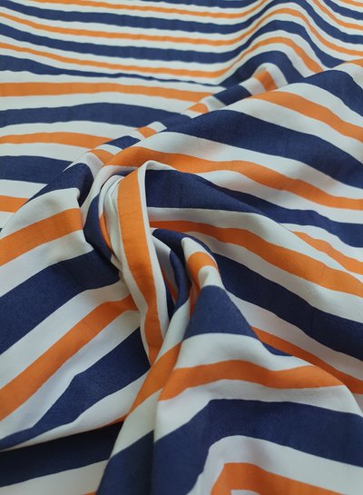 deadstock orange stripes - wrinkle cotton