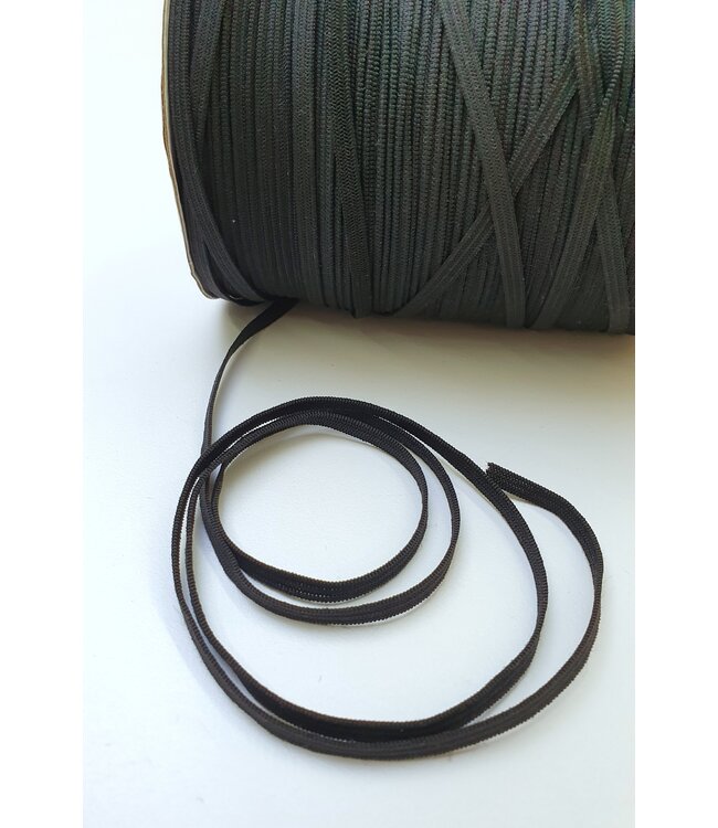 ZWARTE elastiek - 10 meter - 4 mm breed - kookvast