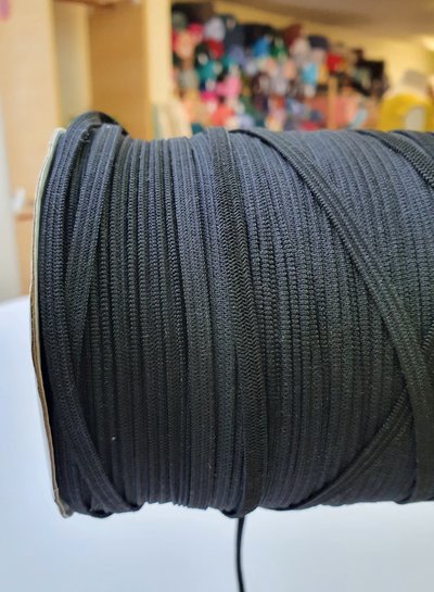 very soft and stretchy elastic BLACK - 10 meter - 4 mm width