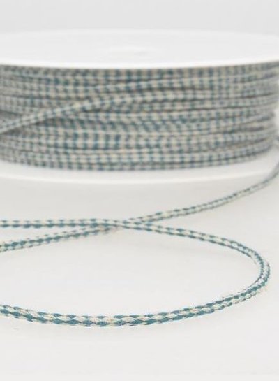 gespikkeld linnen touwtje 3 mm - petrol kleur 26