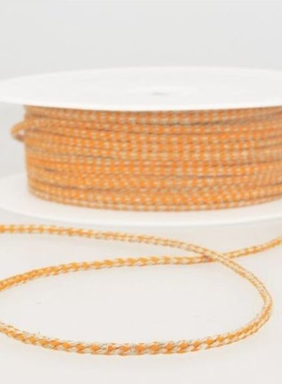 gespikkeld linnen touwtje 3 mm - oranje kleur 83