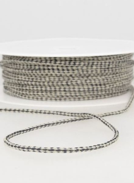 gespikkeld linnen touwtje 3 mm - marine kleur 27