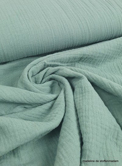 dark mint muslin fabric