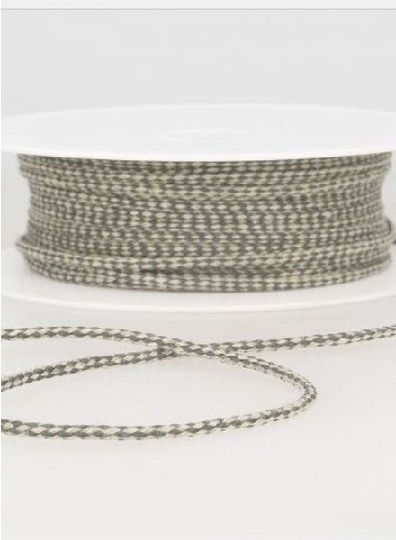 gespikkeld linnen touwtje 3 mm - grijs kleur 38