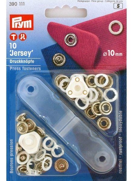 Prym press fastener jersey, retaining ring, 10mm, white