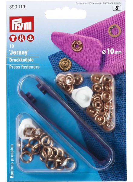 Prym press fastener jersey, retaining ring, 10mm, rose