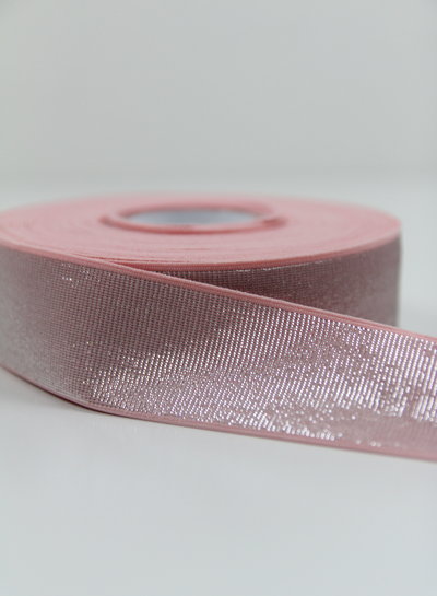 pink silver shiny - waist elastic 40 mm