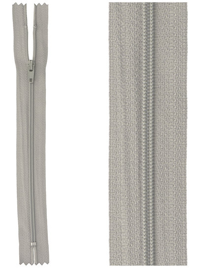 M. close end zipper- mouse grey color  577