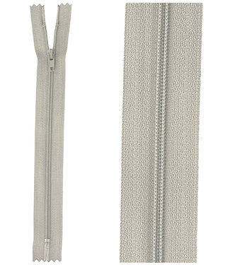 close end zipper -  light grey color 181