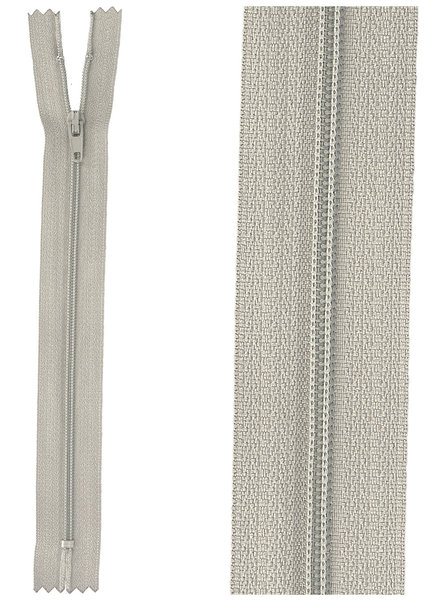 close end zipper -  light grey color 181