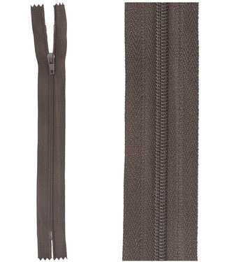 close end zipper - dark brown color  917