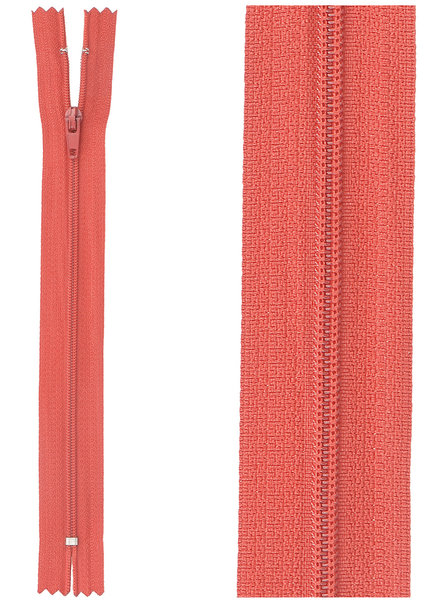 close end zipper - cherry red color 519