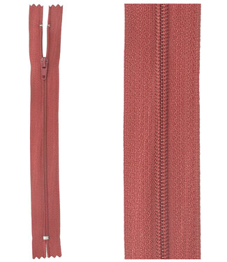 close end zipper - dark red color 520