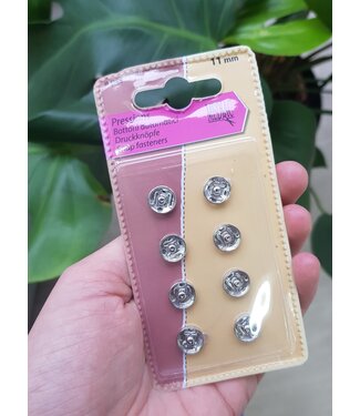 snap fasteners nickel 11mm - 8 pieces
