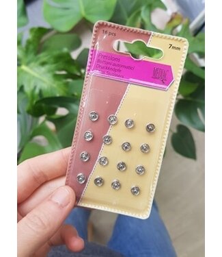 M. snap fasteners nickel 7mm - 16 pieces