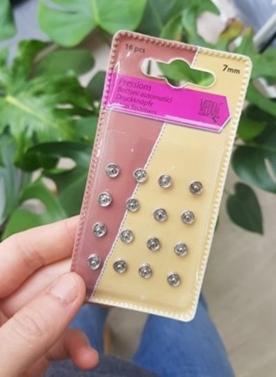 M. snap fasteners nickel 7mm - 16 pieces