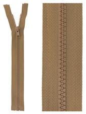 open end zipper - taupe color 563