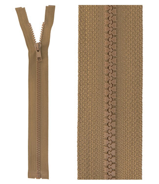 open end zipper - taupe color 563
