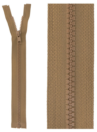 open end zipper - taupe color 563