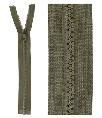 open end zipper -  khaki  color 567