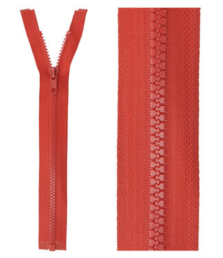 open end zipper - cherry red color 519