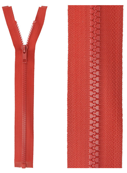open end zipper - cherry red color 519