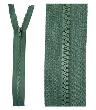 open end zipper - dark green color 530