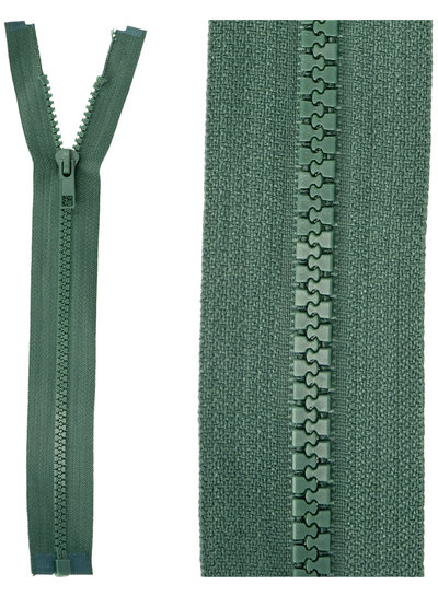 open end zipper - dark green color 530