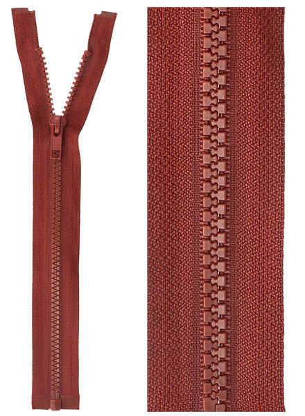 open end zipper - dark red color 520