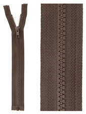 open end zipper - dark brown color 570
