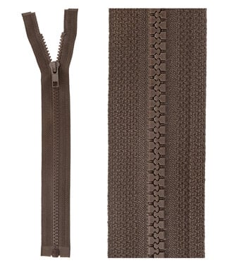 open end zipper - dark brown color 570