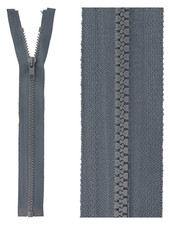 open end zipper - blue grey color 579