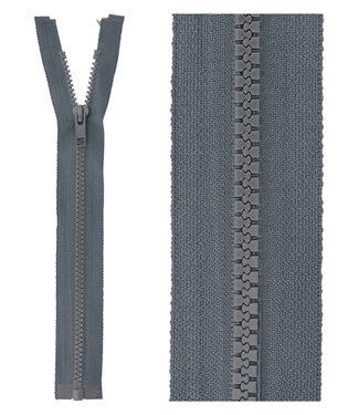 open end zipper - blue grey color 579