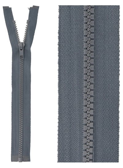 open end zipper - blue grey color 579
