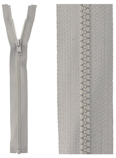 open end zipper - mouse grey color 577