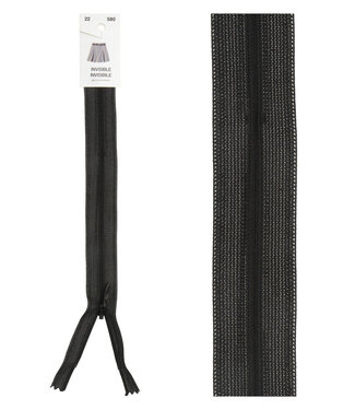 invisible zipper - black color 580