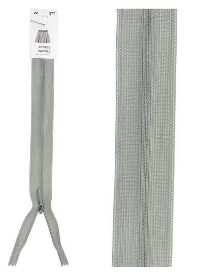 naadrits / blinde rits  - grijs kleur 577