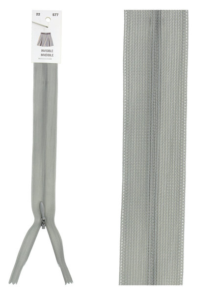 naadrits / blinde rits  - grijs kleur 577