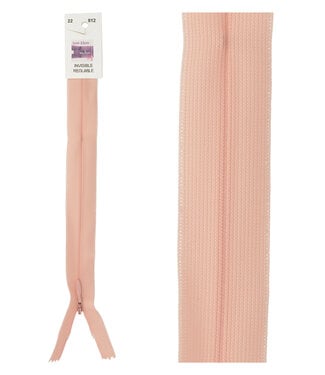 invisible zipper - salmon pink color 812
