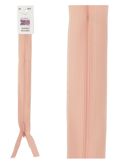 naadrits / blinde rits - zalmroze kleur 812