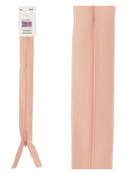 naadrits / blinde rits - zalmroze kleur 812