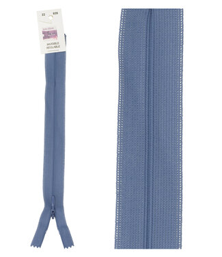 invisible zipper - denim blue color 839