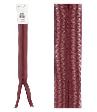 invisible zipper - bordeaux color 864