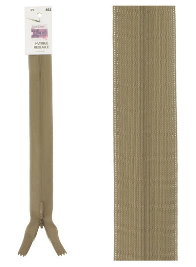 naadrits / blinde rits - taupe kleur 563