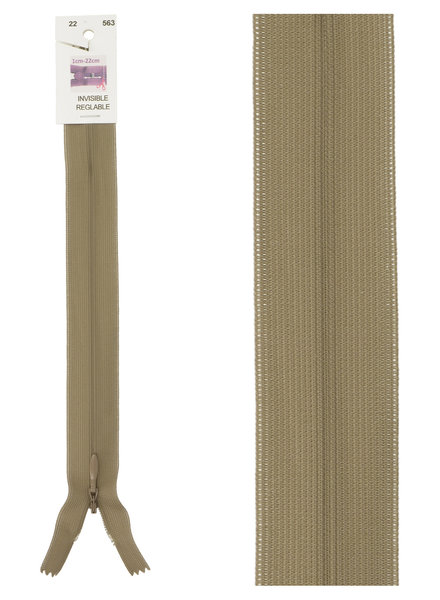 invisible zipper - taupe color 563