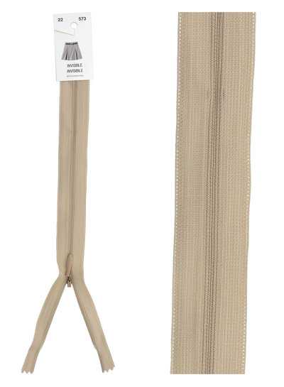 naadrits / blinde rits - beige kleur 573