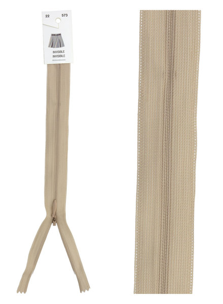 invisible zipper - beige color 573